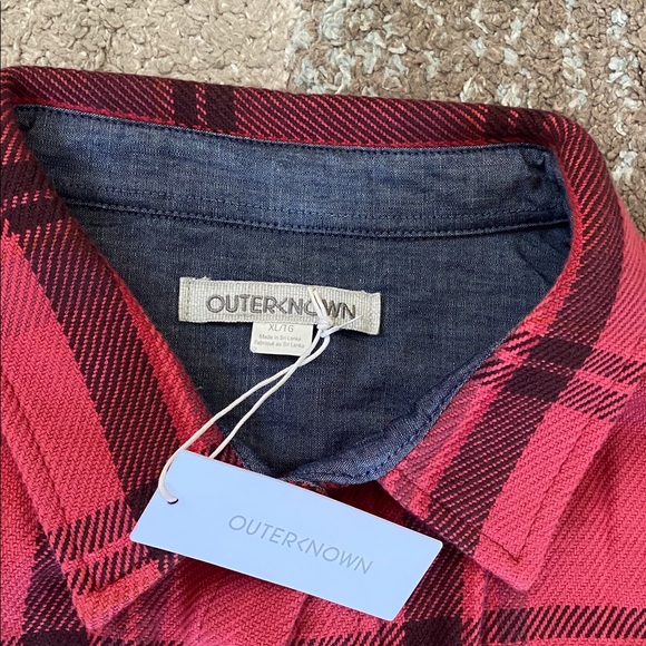 New Outerknown blanket shirt check Plaid Shirt 100% organic cotton size M L XL - Picture 11 of 14